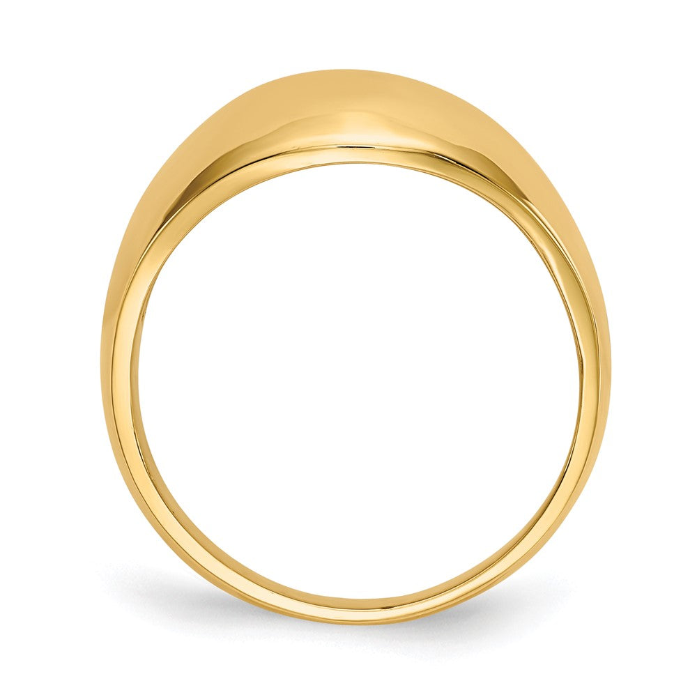 14K 10mm Domed-top Tapered Cigar Band Ring Size 7