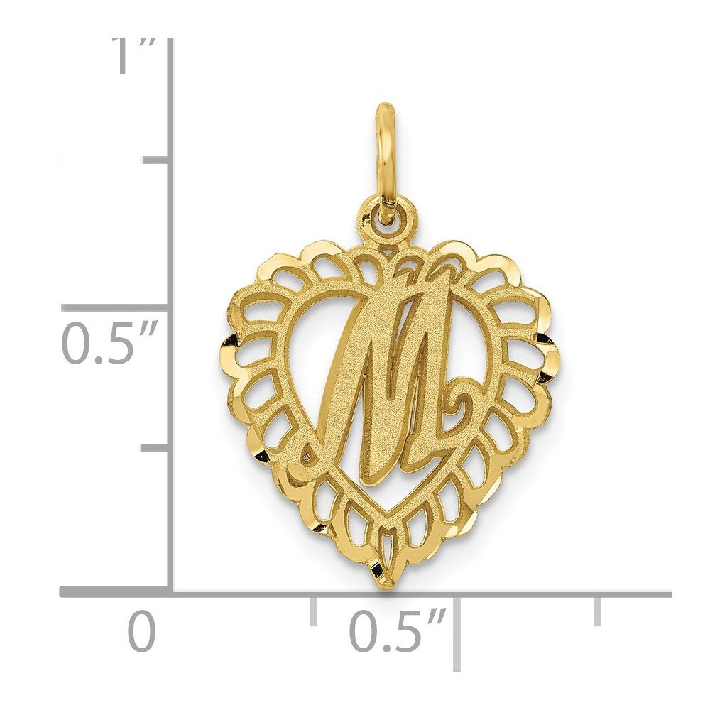 10k Gold Initial M Charm