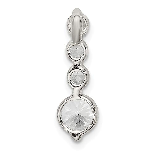 Sterling Silver Polished CZ Pendant