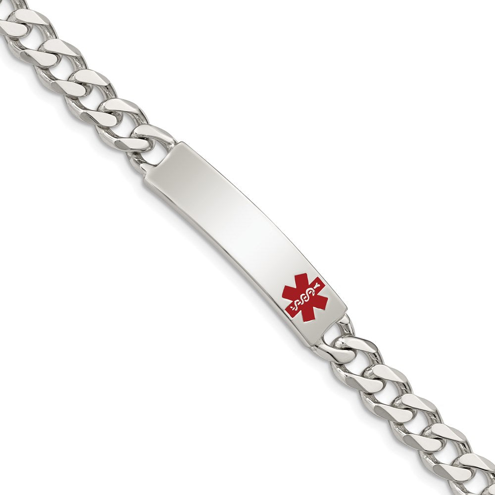 Sterling Silver Polished Medical Curb Link ID Bracelet 7.5 inches