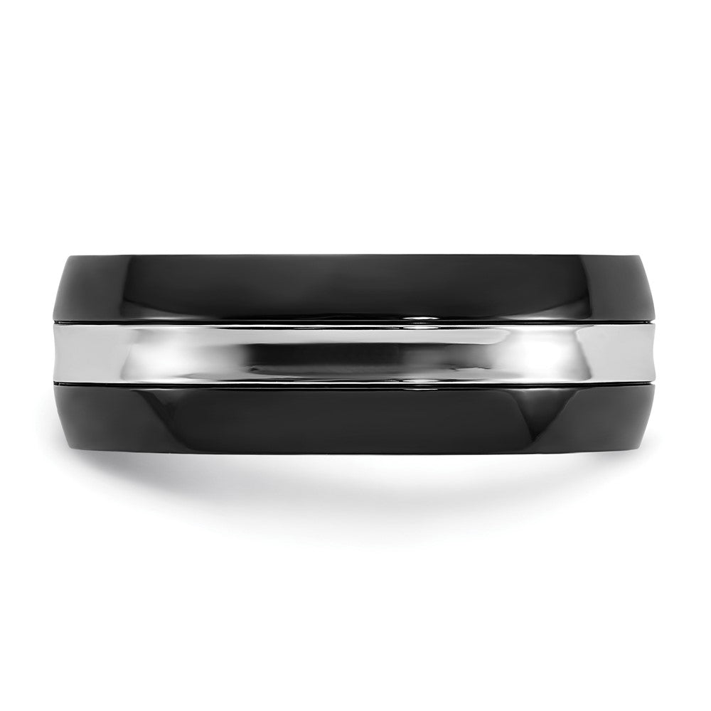 Cobalt Polished Black IP-plated 8mm Band Size - 13