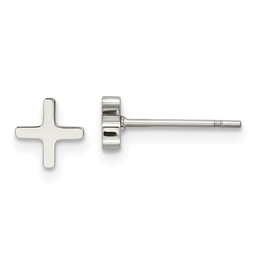 Stainless Steel Polished X Post Earrings