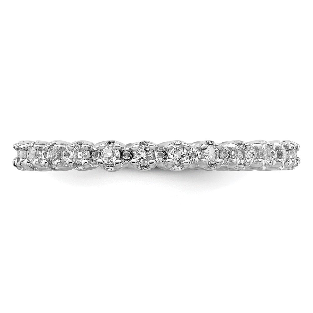 Sterling Silver Stackable Expressions White Topaz Ring Size -8