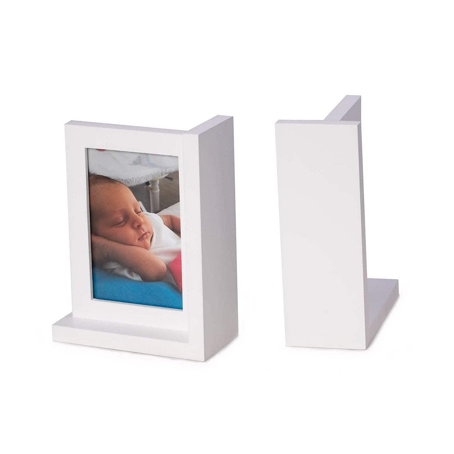 Kennedy Solid Wood White Picture Frame Book End