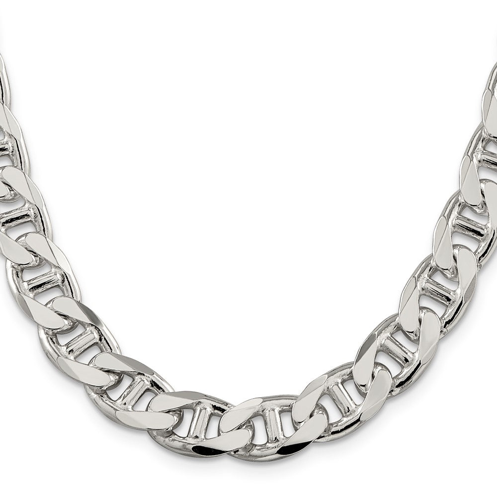 Sterling Silver 10.8mm D/C Flat Anchor Curb Chain 26 Inches