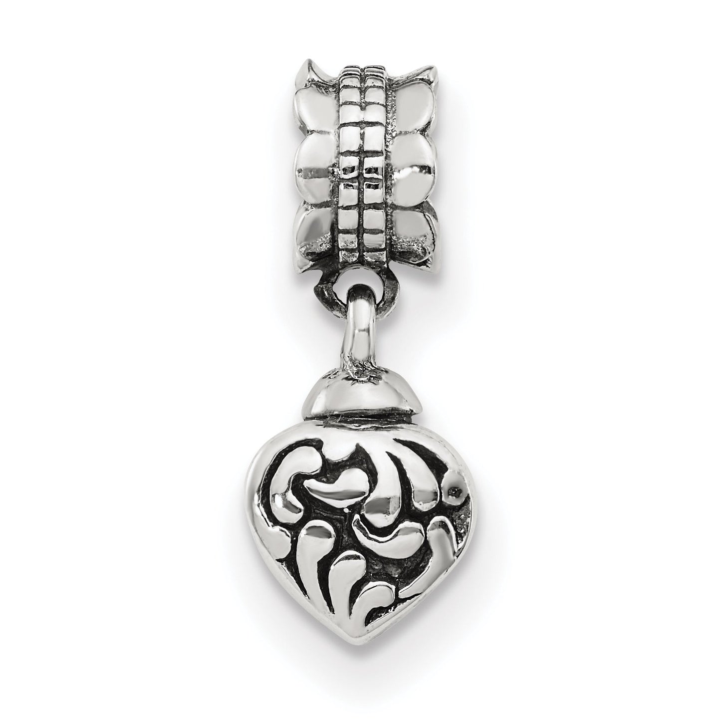 The Black Bow Sterling Silver Heart Ash Holder Bead Charm