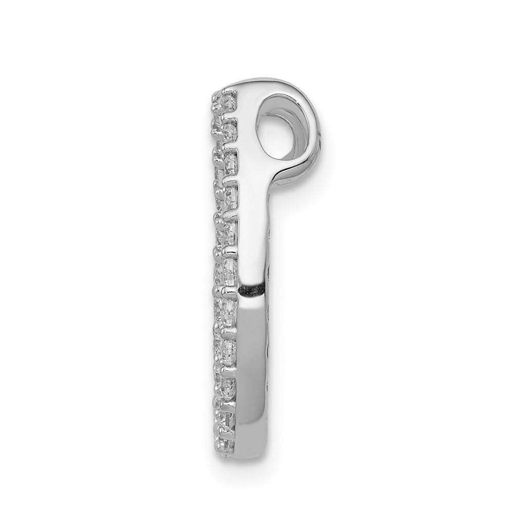 14k White Gold 1/3 carat Lab Grown Diamond VS/SI+ G+ Horseshoe Chain Slide Pendant