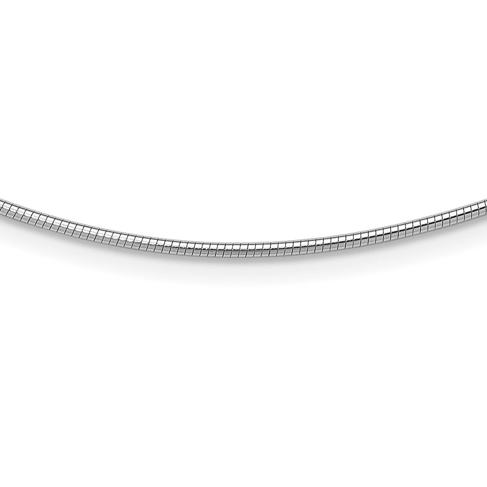 14k White Gold Polished 1.4mm 18 inch Round Omega Necklace
