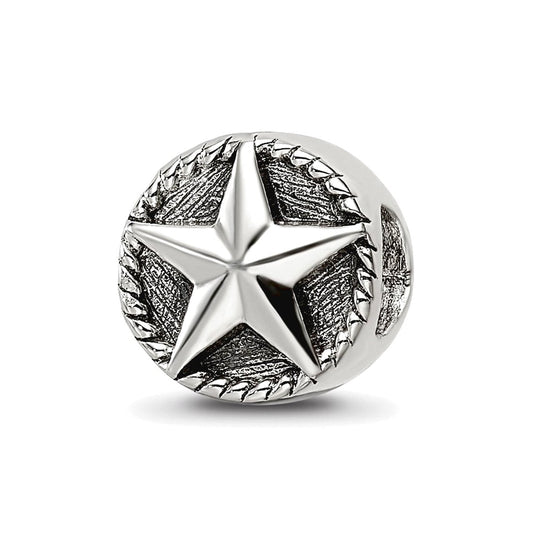 Sterling Silver Reflections Antiqued Star Bead