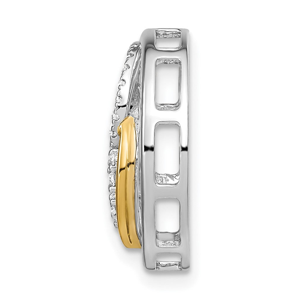 14k Two Tone 1/5 carat Lab Grown Diamond VS/SI+ G+ Circle Cluster Chain Slide Pendant