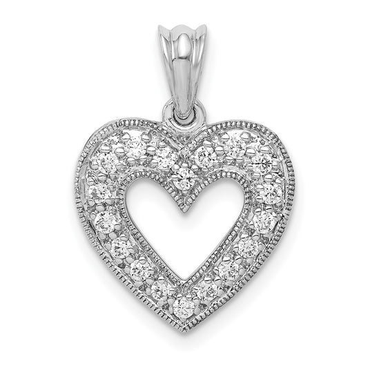 14k White Gold 1/4 carat Lab Grown Diamond VS/SI+ G+ Heart Pendant
