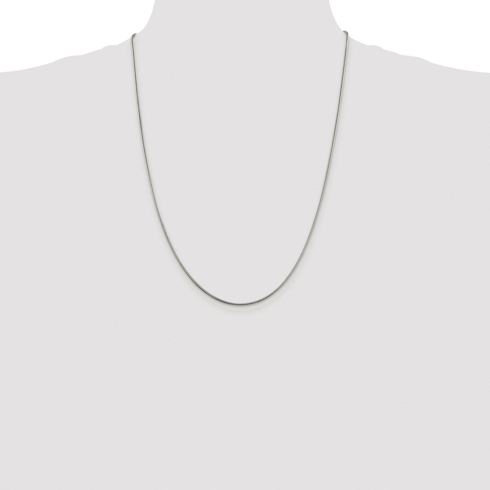 Sterling Silver Rhodium-plated 1.5mm Snake Chain