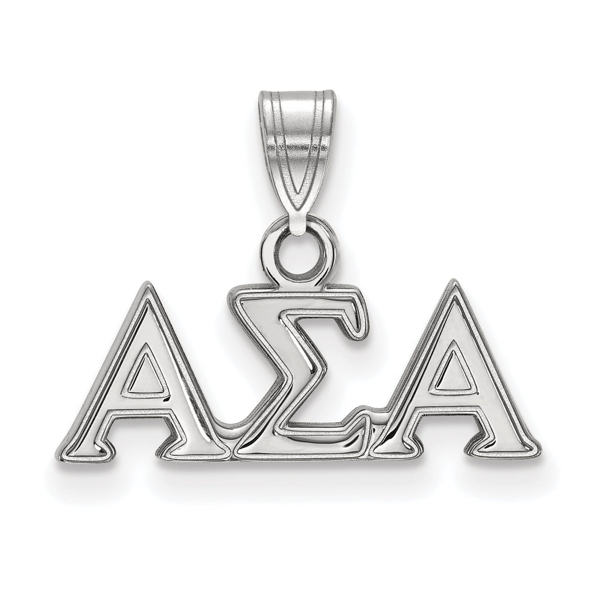 Sterling Silver Official Licensed Greek Sororities Alpha Sigma Alpha (???) Small Pendant