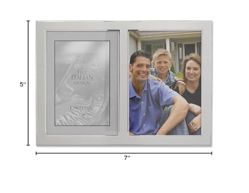 Brushed Silver Metal and Shiny Metal Two Tone 5x7 Hinged Double Opening Panel