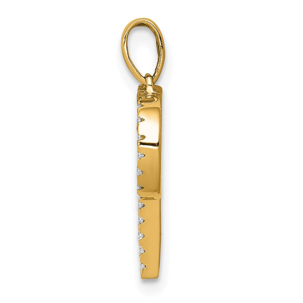 14K Diamond Letter P Initial Pendant