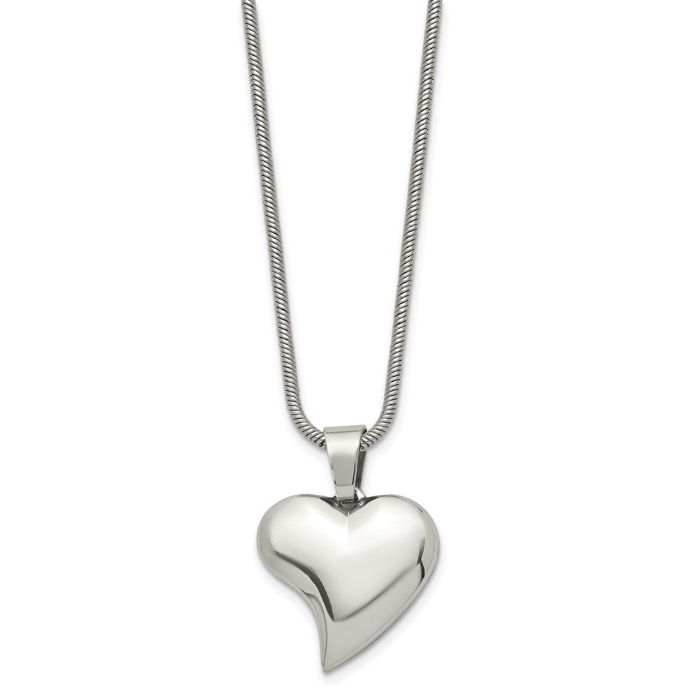 Stainless Steel Polished Heart 18in Necklace