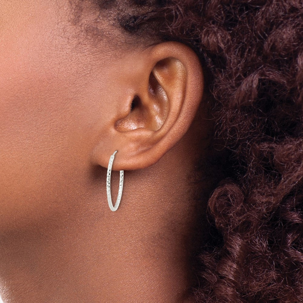 Sterling Silver Rhodium-plated Fancy Garnet Earrings