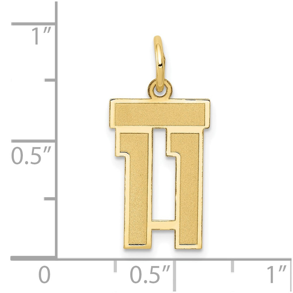 14k Small Satin Number 11 Charm