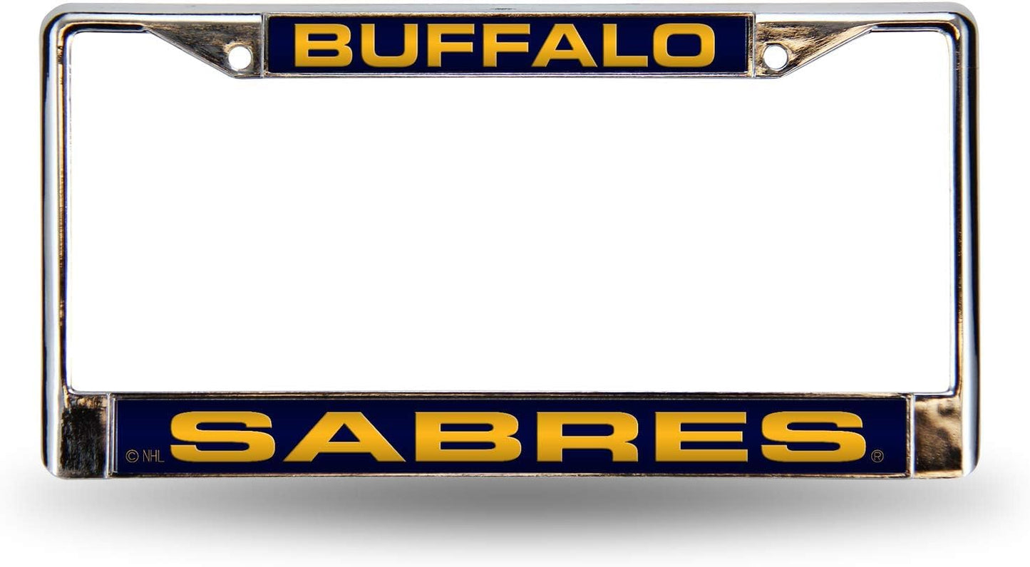 Buffalo Hockey Sabre's Car Frame - Chrome Metal Laser Cut License Plate Frame