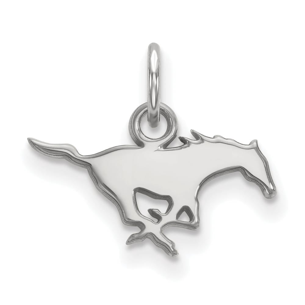 14k White Gold LogoArt Southern Methodist University Mustang Extra Small Pendant Q4W001SMU