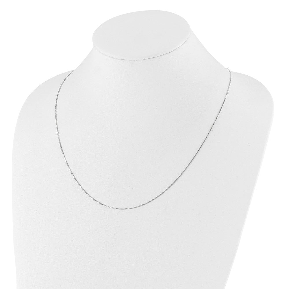10K White Gold Adjustable .7mm Box Chain