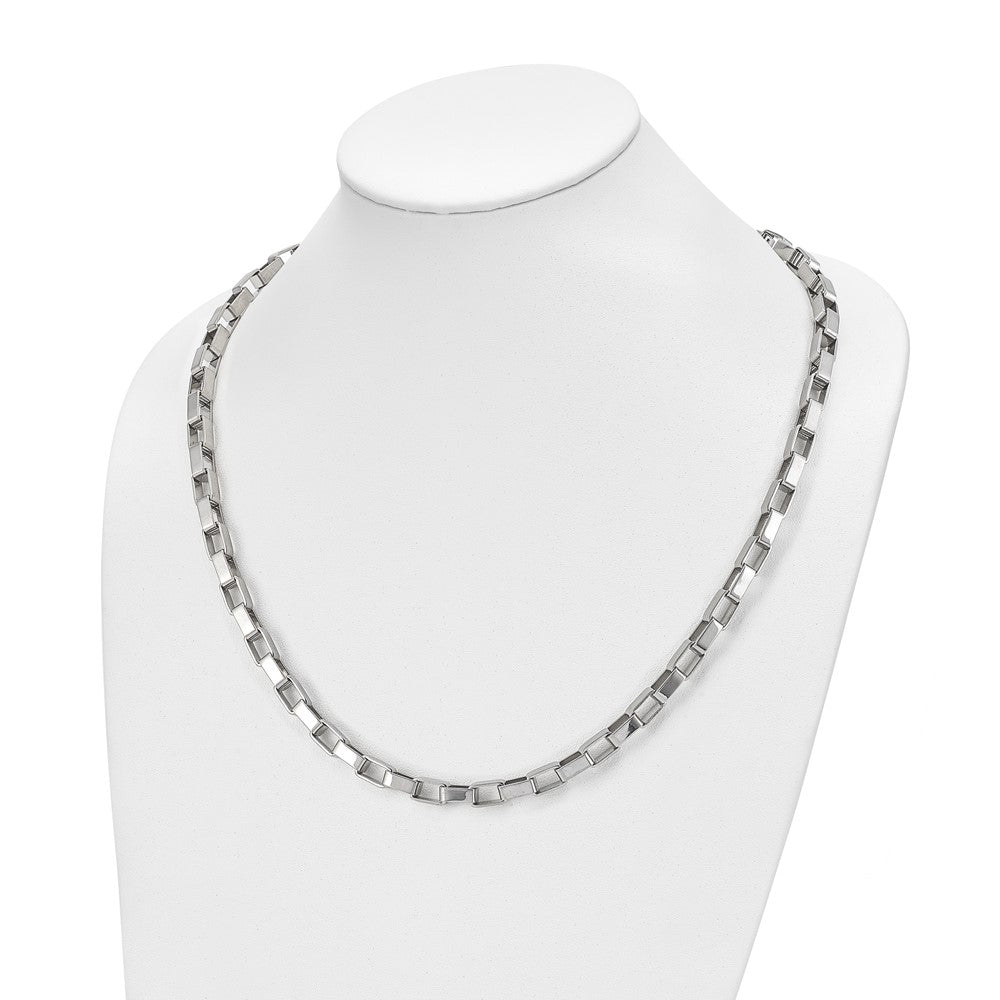 Stainless Steel Polished Square Link 22in Necklace