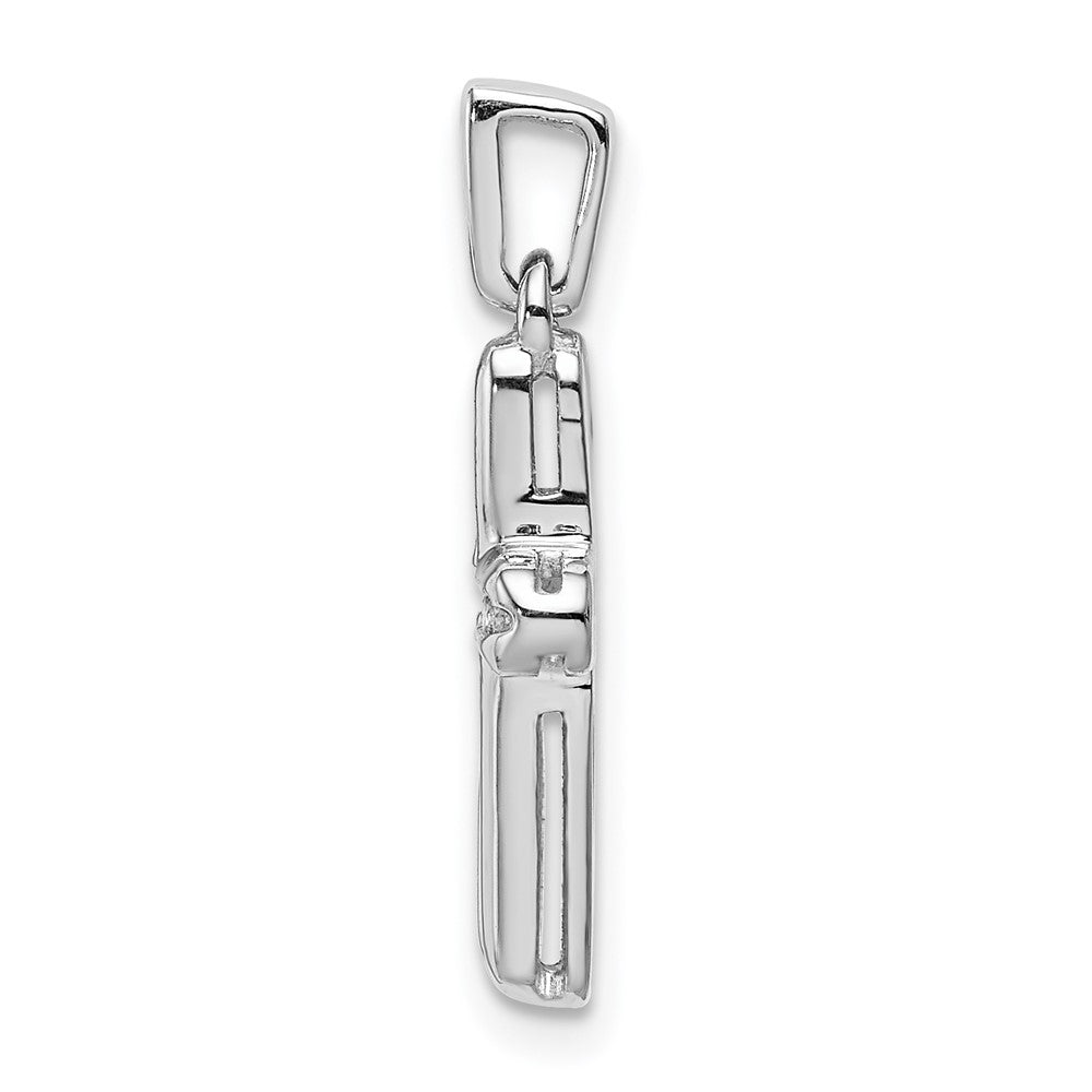 14k White Gold 1/6 carat Lab Grown Diamond VS/SI+ G+ Latin Cross Pendant