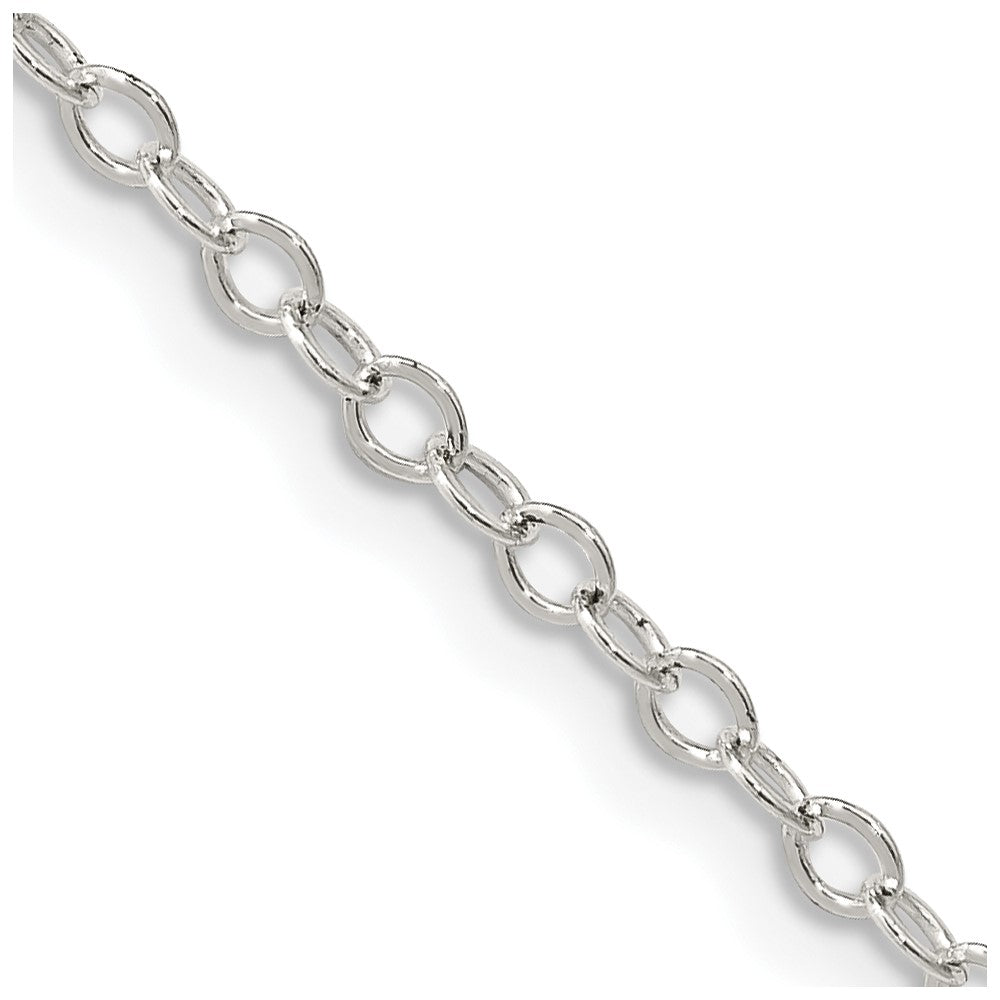 Sterling Silver 2.5mm Flat Open Oval Cable Chain 20 Inches