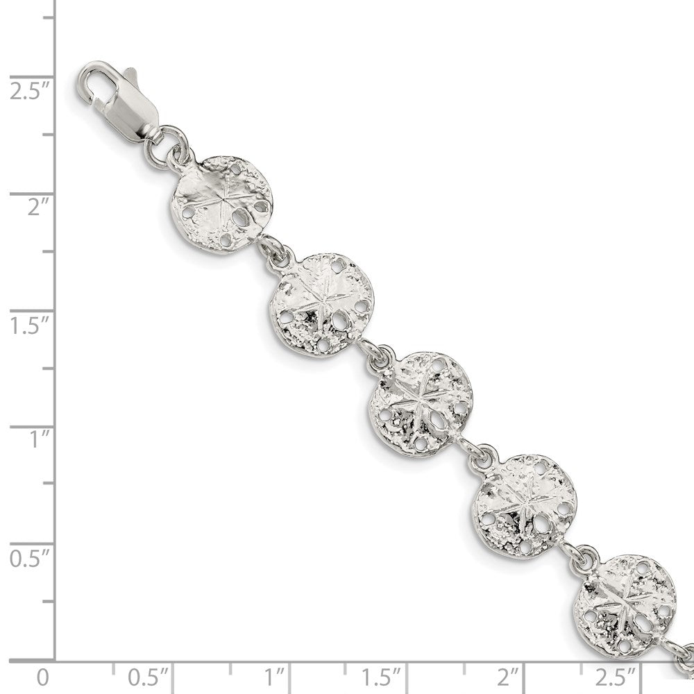 Sterling Silver Sand Dollars Bracelet 7 inches