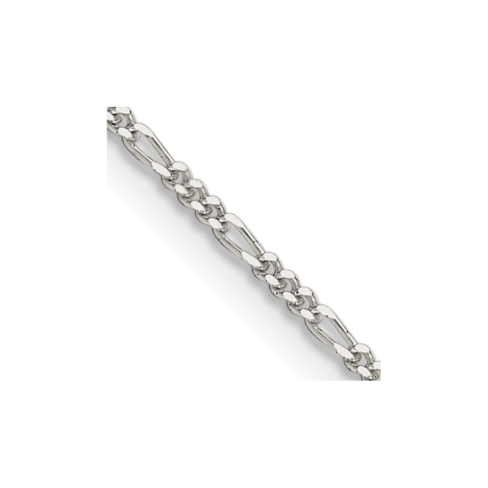 Sterling Silver 1.4mm Figaro Chain 24 Inches