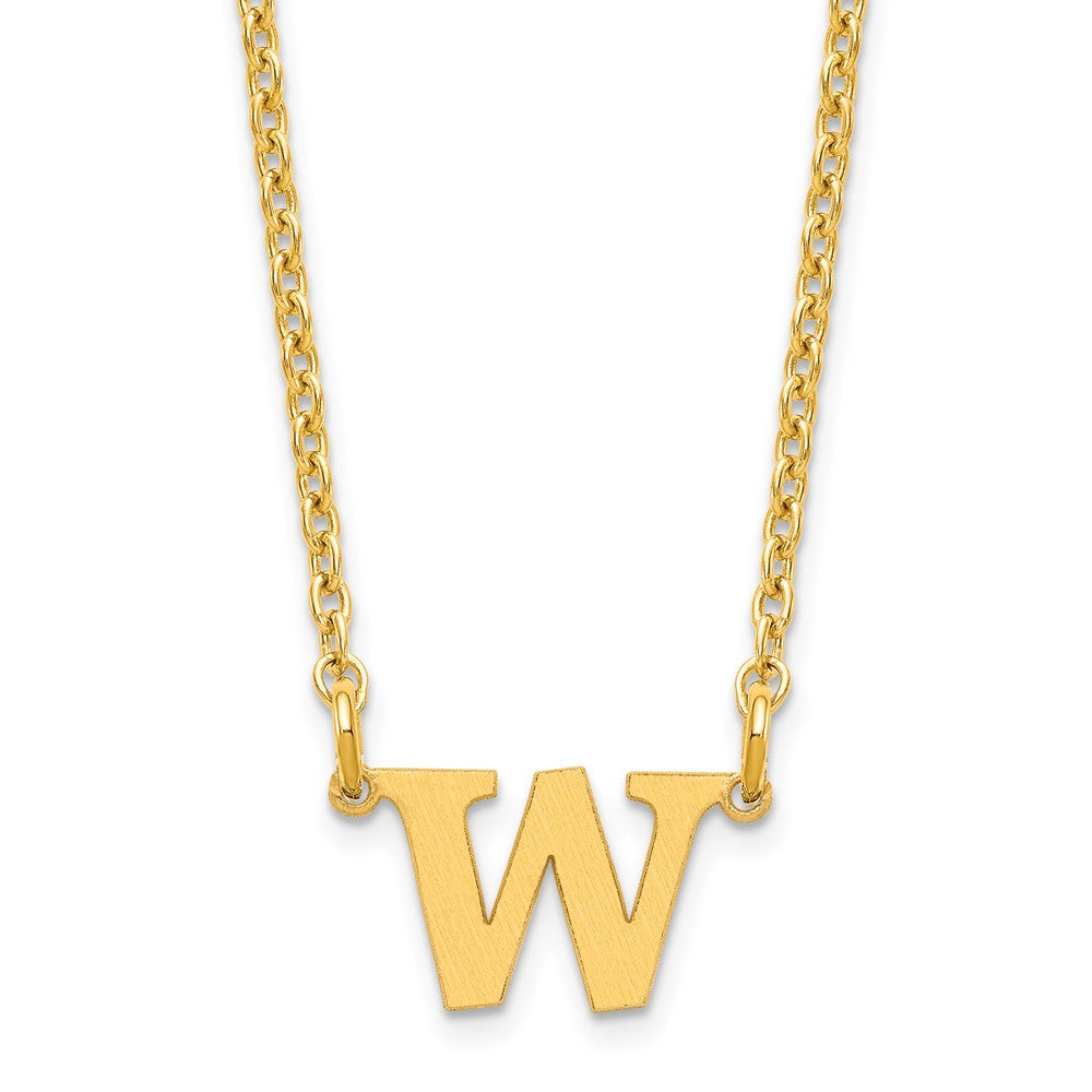 Sterling Silver/Gold-plated 1 Satin Initial Necklace