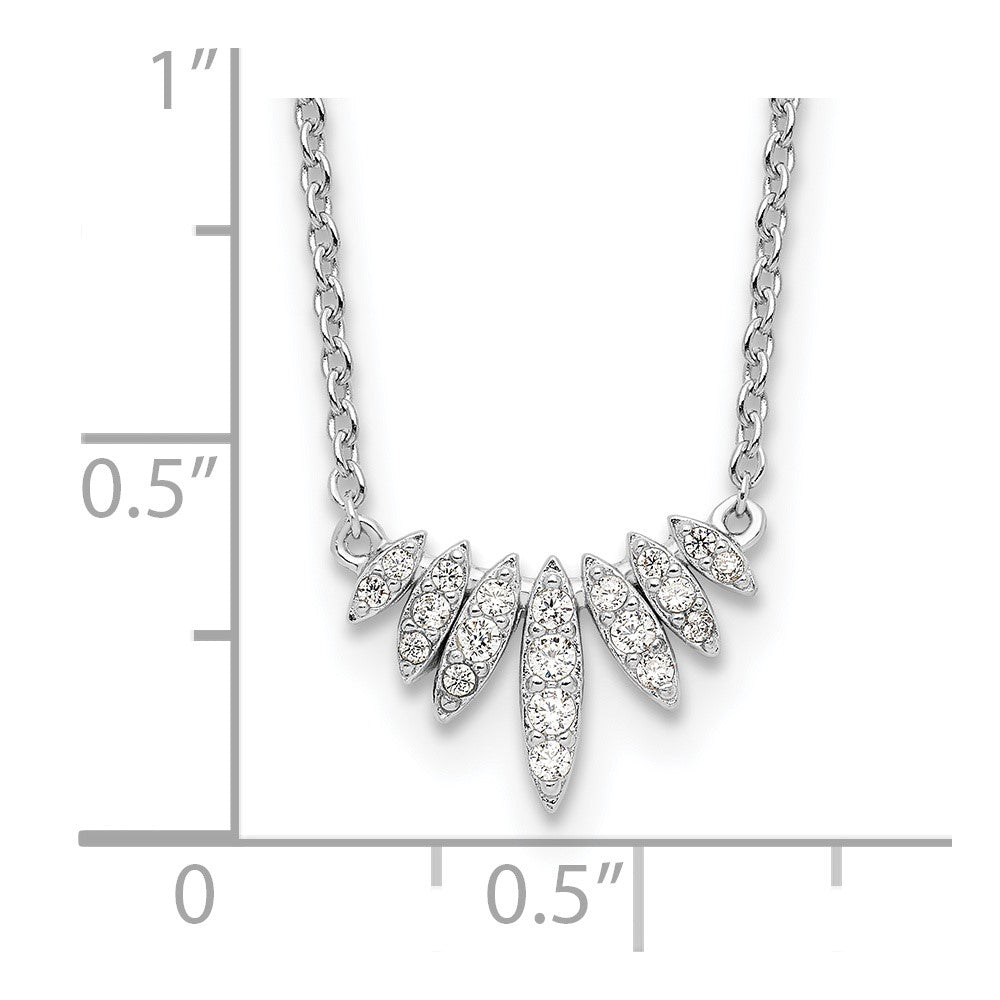 Sterling Silver Rhodium-plated CZ 18in Necklace 18 Inches