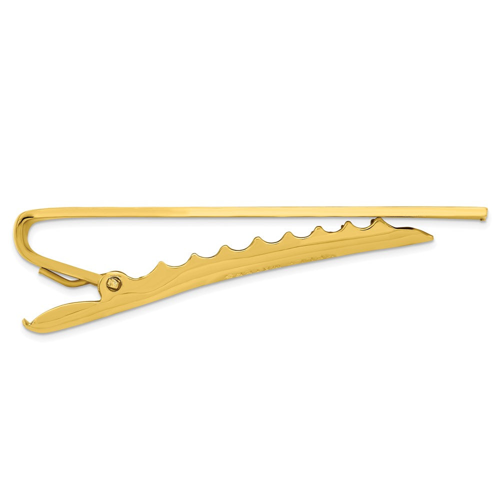Kelly Waters Gold-plated Lined with Center Square Engravable Tie Bar