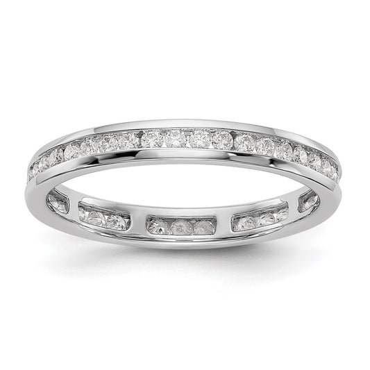 14k White Gold 1/2 carat Lab Grown Diamond VS/SI+ G+ Channel Set Size 5 Eternity Band
