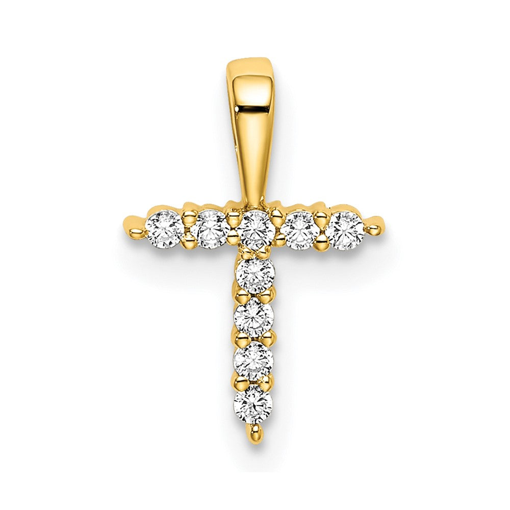 14k 1/10 carat Lab Grown Diamond VS/SI+ G+ Letter T Initial Pendant