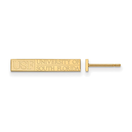 Sterling Silver Gold-plated LA University of South Florida Extra Small Post Earring