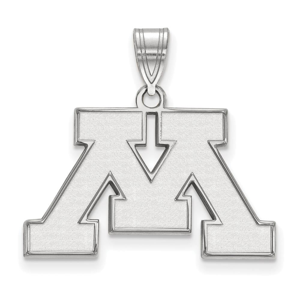 Sterling Silver LogoArt Official Licensed Collegiate University of Minnesota (UMN) Medium Pendant