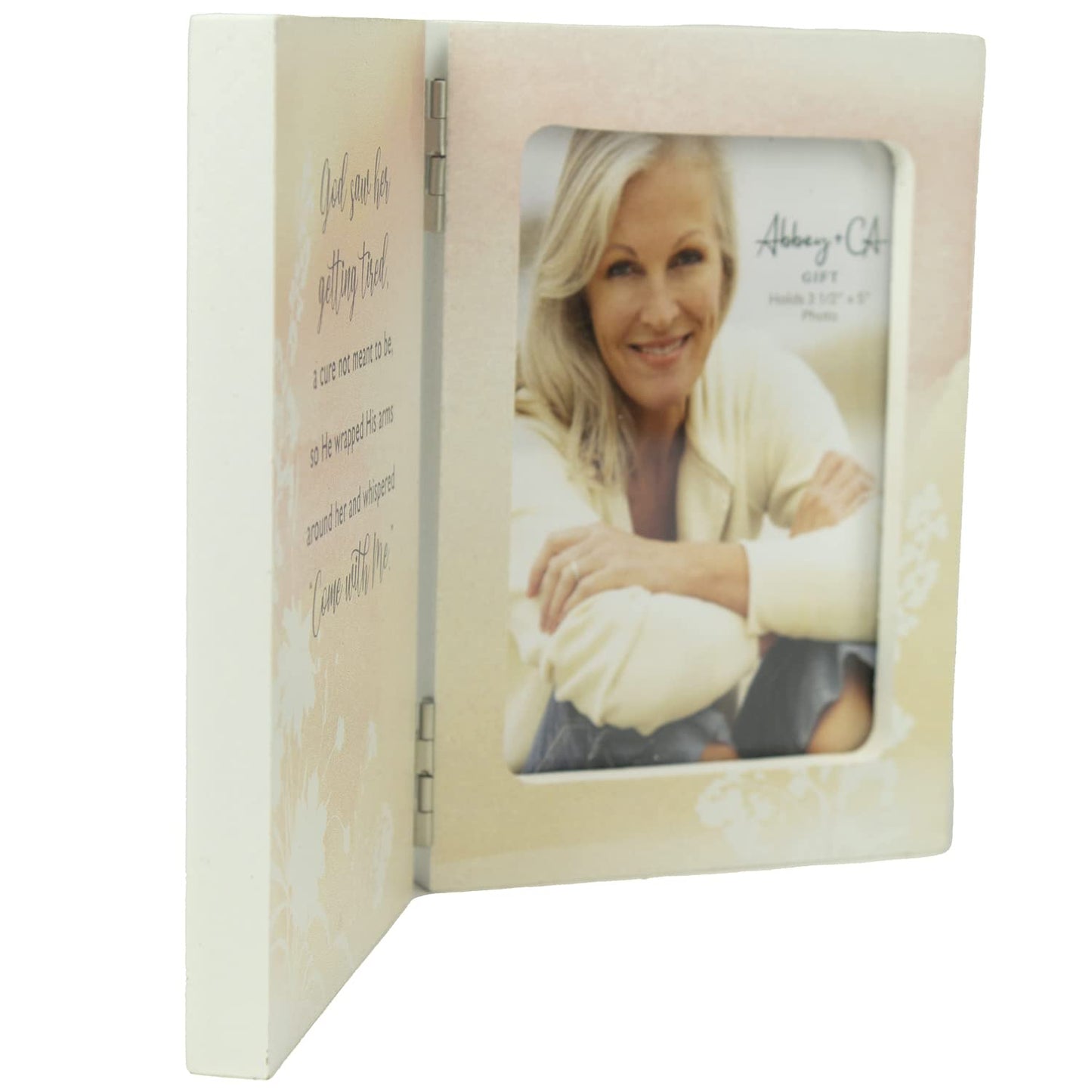For Her Memorial Poem Hinged Wooden 3.5x5 Photo Frame with 1.75x1 Engraving Plate
