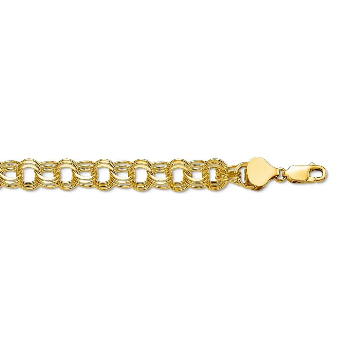 10k Triple Link Charm Bracelet