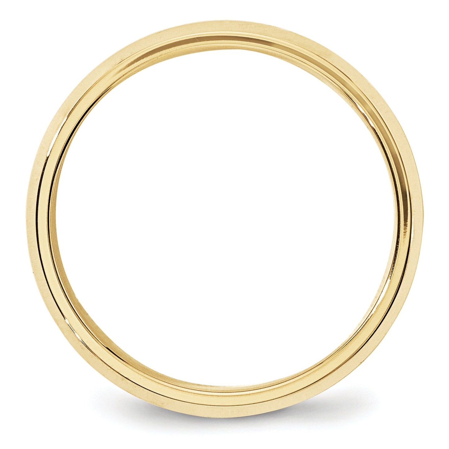 10k Yellow Gold 6mm Beveled Edge Comfort Fit Wedding Band Size 8