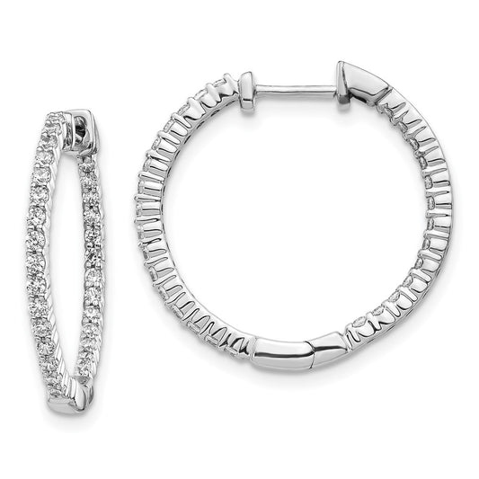 14k White Gold 5/8 carat Lab Grown Diamond VS/SI+ G+ Complete In and Out Hoop Earrings