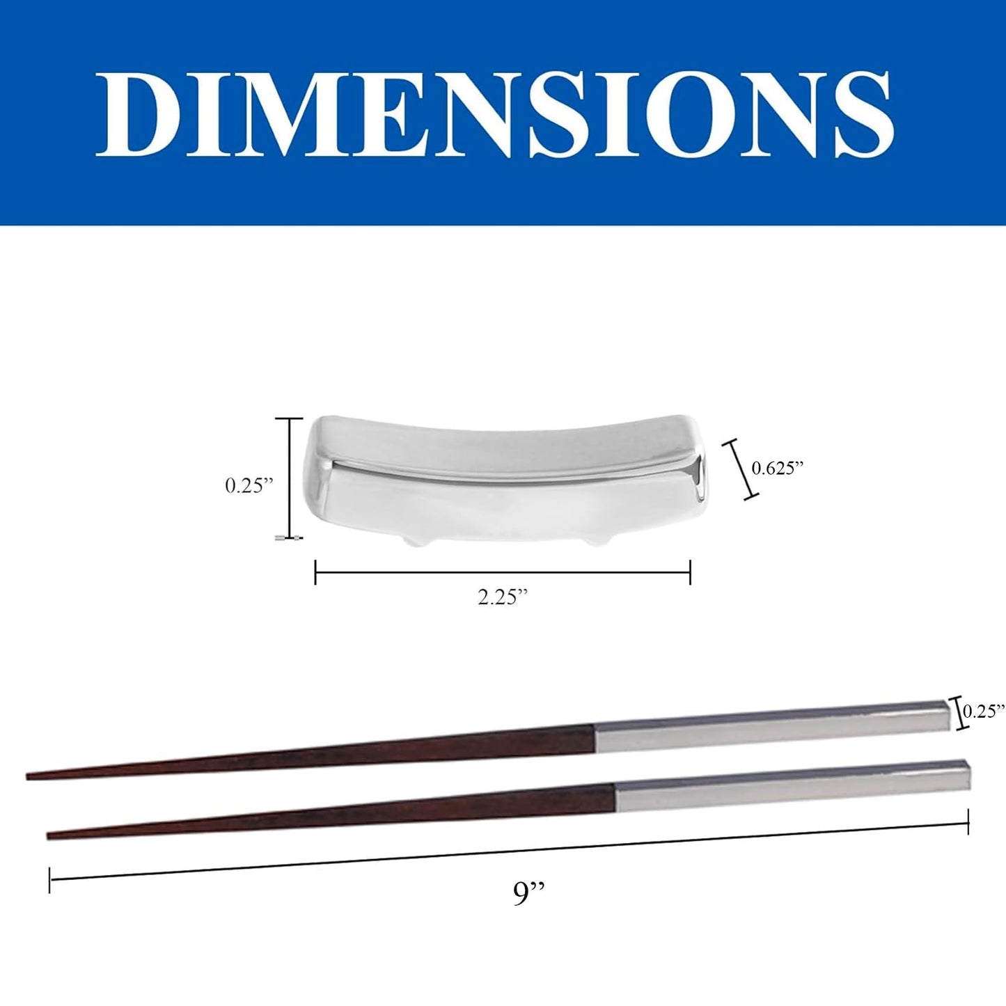 Natico Wood Chopsticks With Rests Honey/Silver 60-603SET