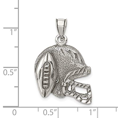 Sterling Silver Antiqued Football & Helmet Pendant