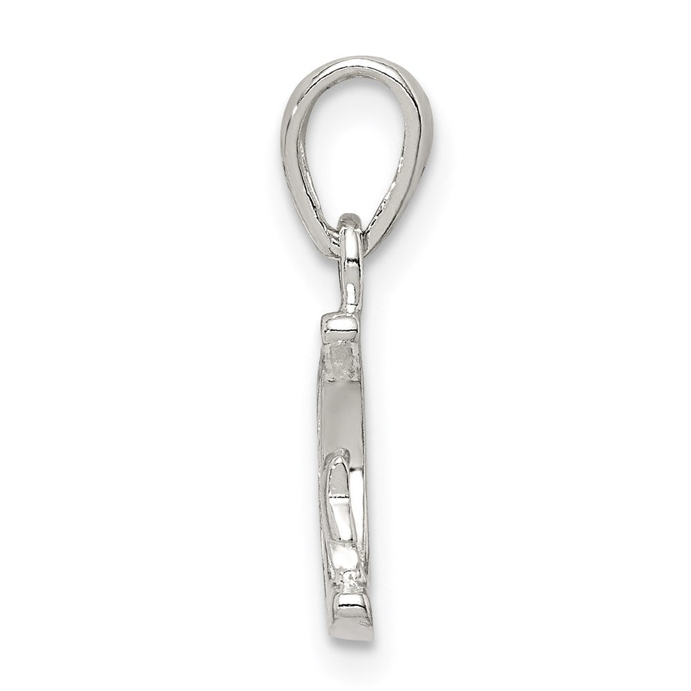 Sterling Silver CZ Star & Crescent Moon Pendant