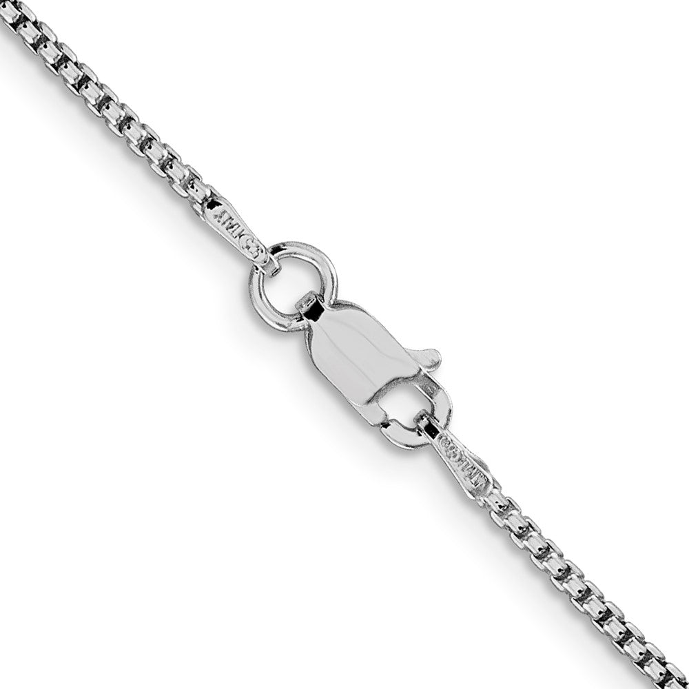Sterling Silver Rhodium-plated 1.5mm Round Box Chain 24 Inches
