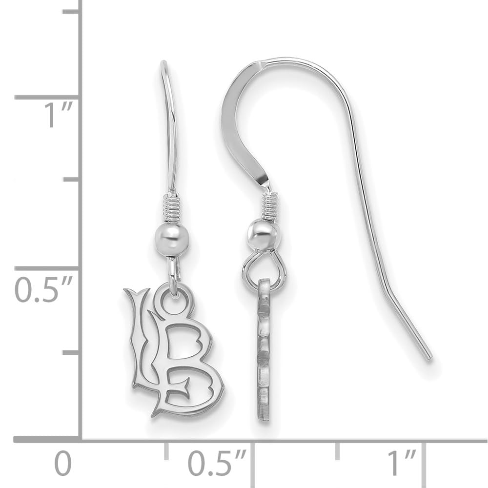 Logoart 925 Sterling Silver California State University, Long Beach Extra Small Wire Dangle Earrings