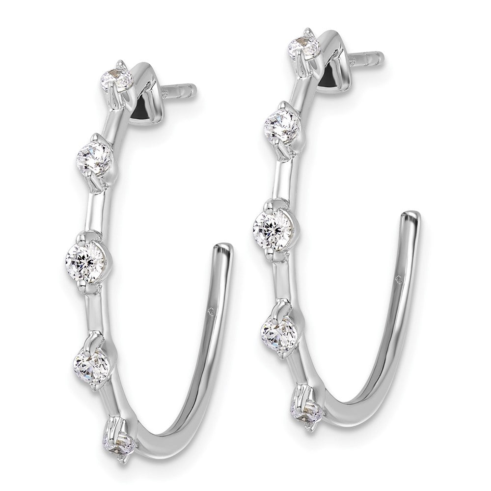 14k White Gold 3/8 carat Lab Grown Diamond VS/SI+ G+ Complete C-Hoop Post Earrings