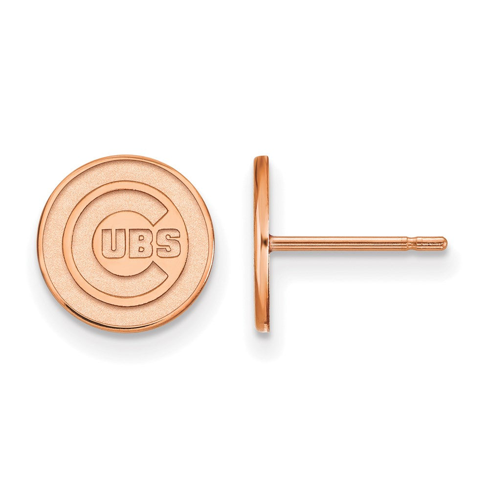 SS Rose Gold-plated MLB LogoArt Chicago Cubs Extra Small Post Earrings