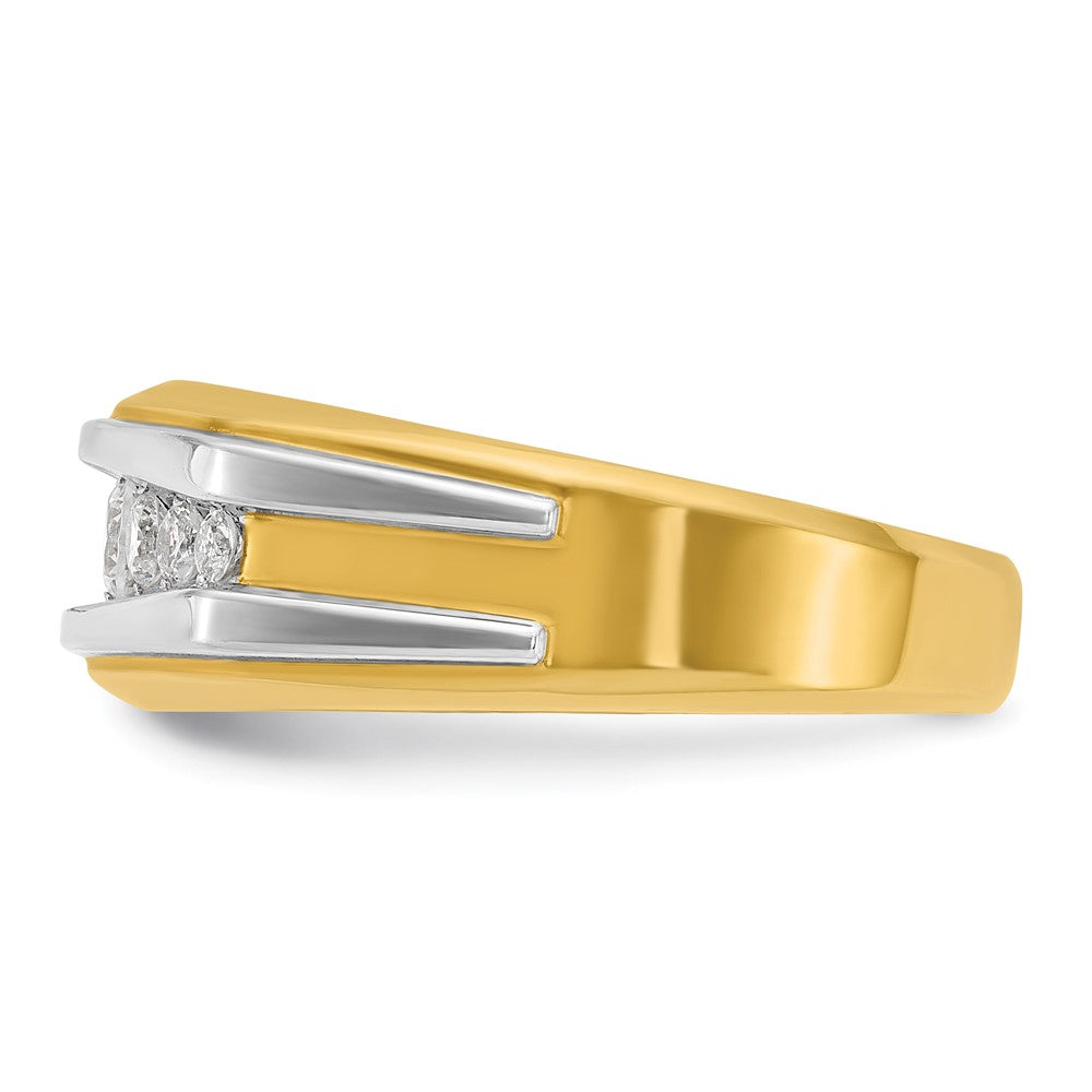 IBGoodman 14k with White Rhodium Men's Polished 7-Stone Ring Mounting