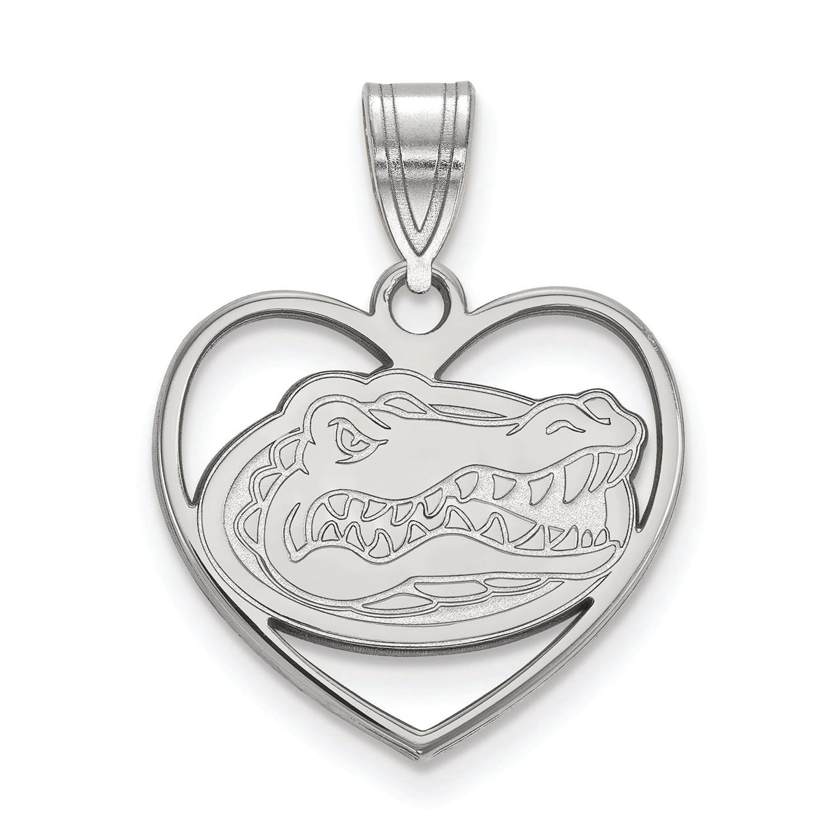 Women's Florida Gators Sterling Silver Logo Heart Pendant